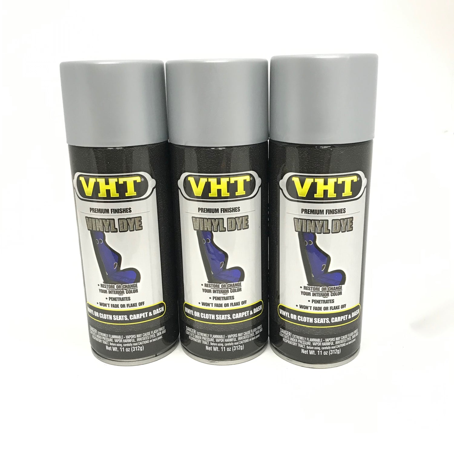 VHT SP946-3 PACK SILVER Satin Vinyl Dye Carpet, Dashboards, Vinyl Seats, Carpet
