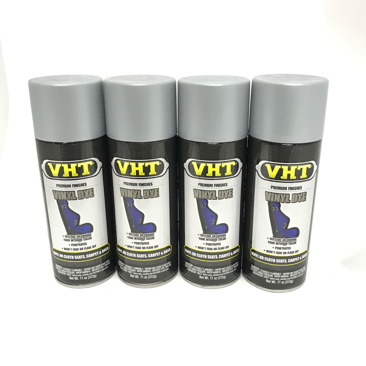 VHT SP946-4 PACK SILVER Satin Vinyl Dye Carpet, Dashboards, Vinyl Seats, Carpet