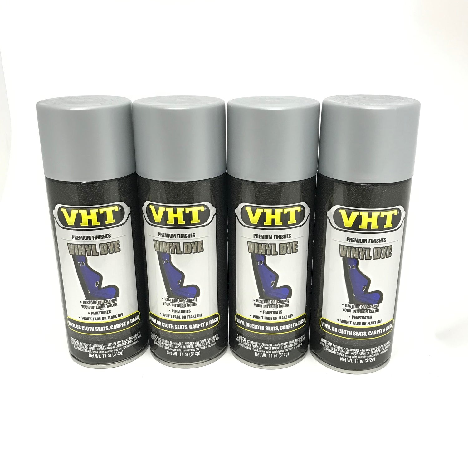 VHT SP946-4 PACK SILVER Satin Vinyl Dye Carpet, Dashboards, Vinyl Seats, Carpet