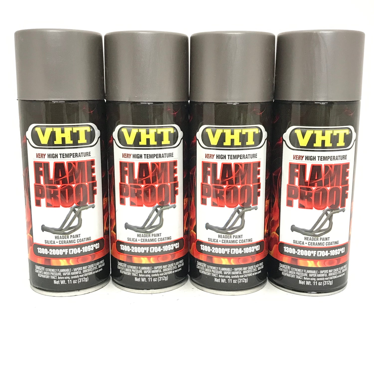 VHT SP998-4 PACK CAST IRON High Temperature Flame Proof Header Paint - 11 oz