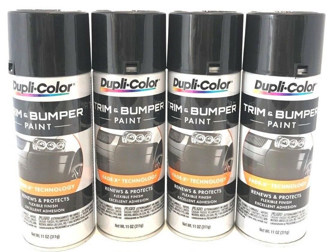 Duplicolor TB101-4 Pack Black Trim and Bumper Paint - 11 oz Aerosol Can