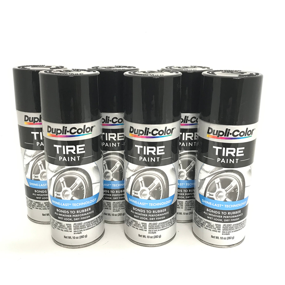 Duplicolor TP101-6 PACK BLACK All Weather Long-lasting Tire Paint - 11oz Aerosol