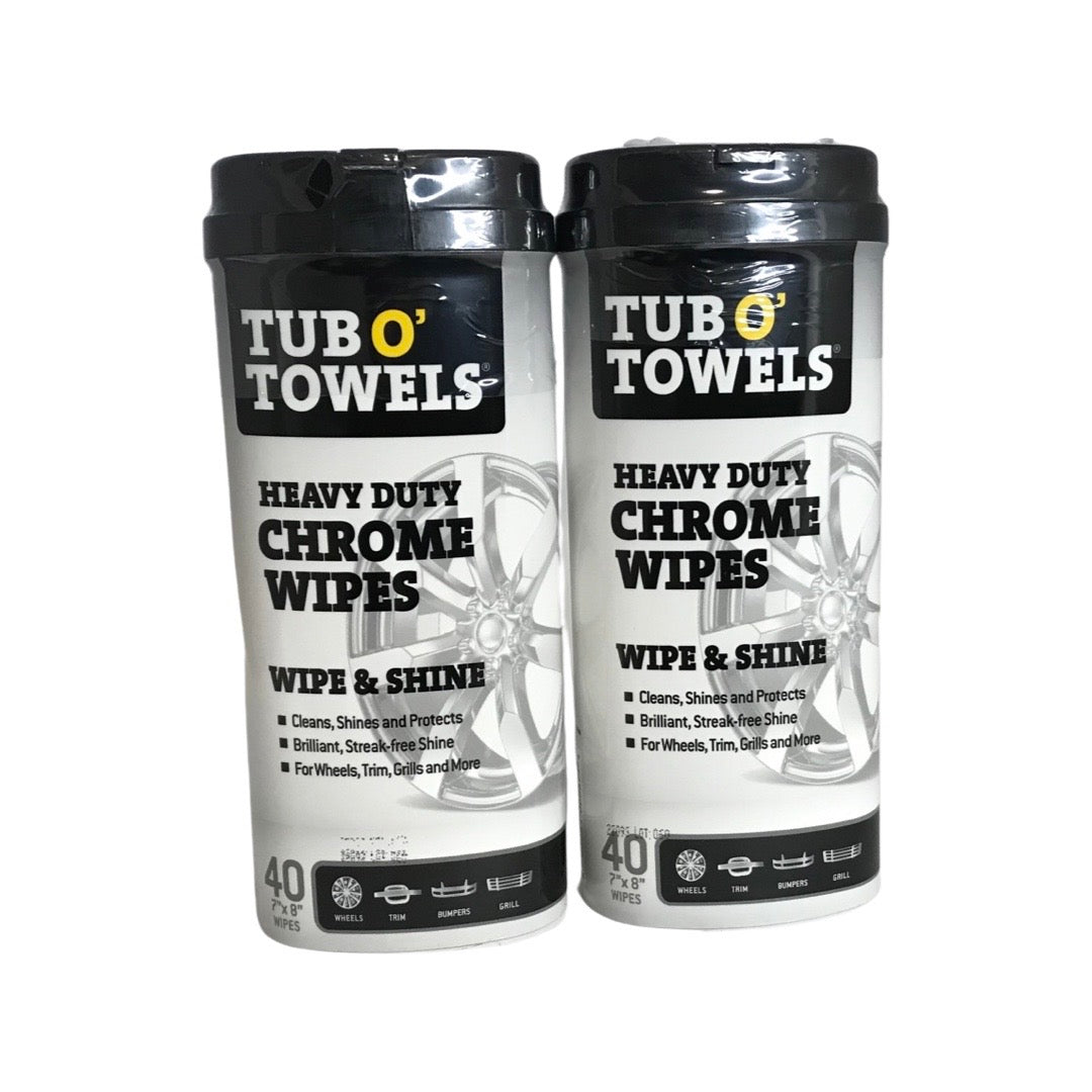 Tub O' Towels TW40-CHR - 2 Pack Heavy Duty Chrome Wipes