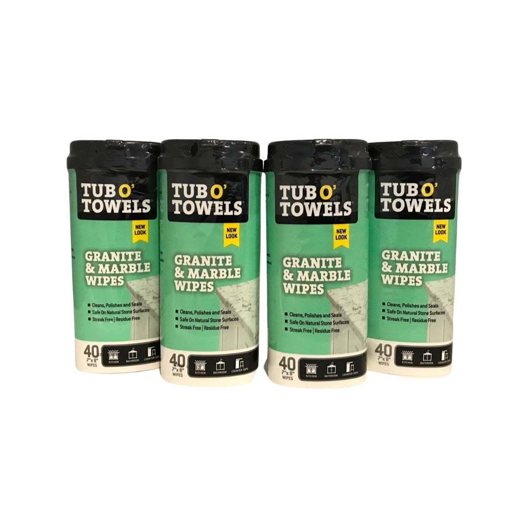 Tub O' Towels TW40-GR - 4 Pack Heavy Duty Granite & Marble Wipes