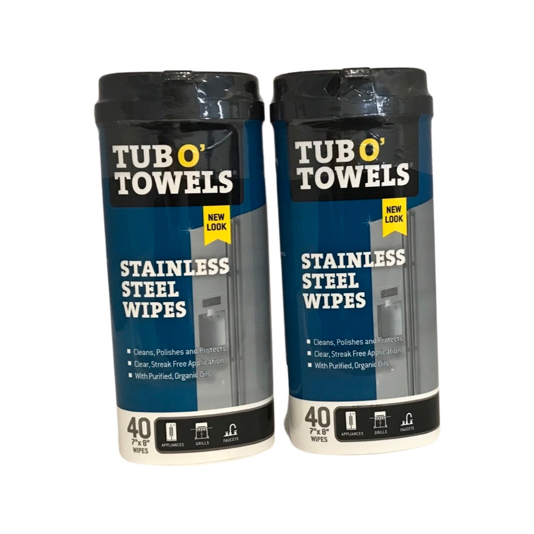 Tub O' Towels TW40-SS - 2 Pack Stainless Steel Wipes