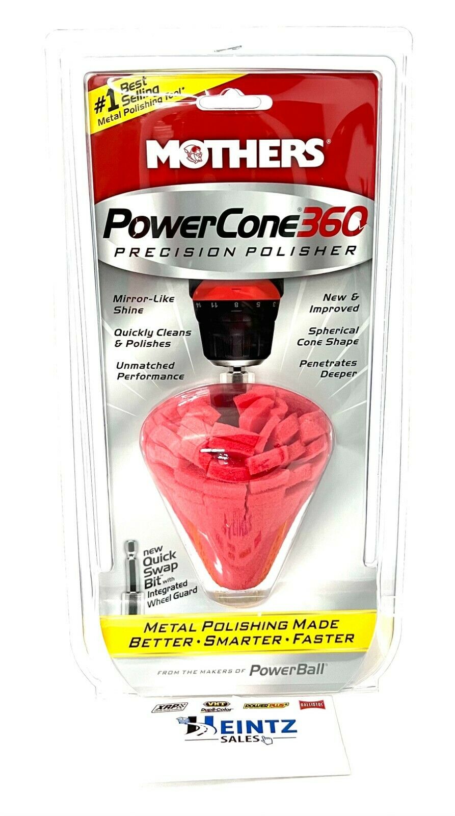 MOTHERS 05146 Powercone 360 - Polishing Tool and Quick Swap Bit - Wheel Guard