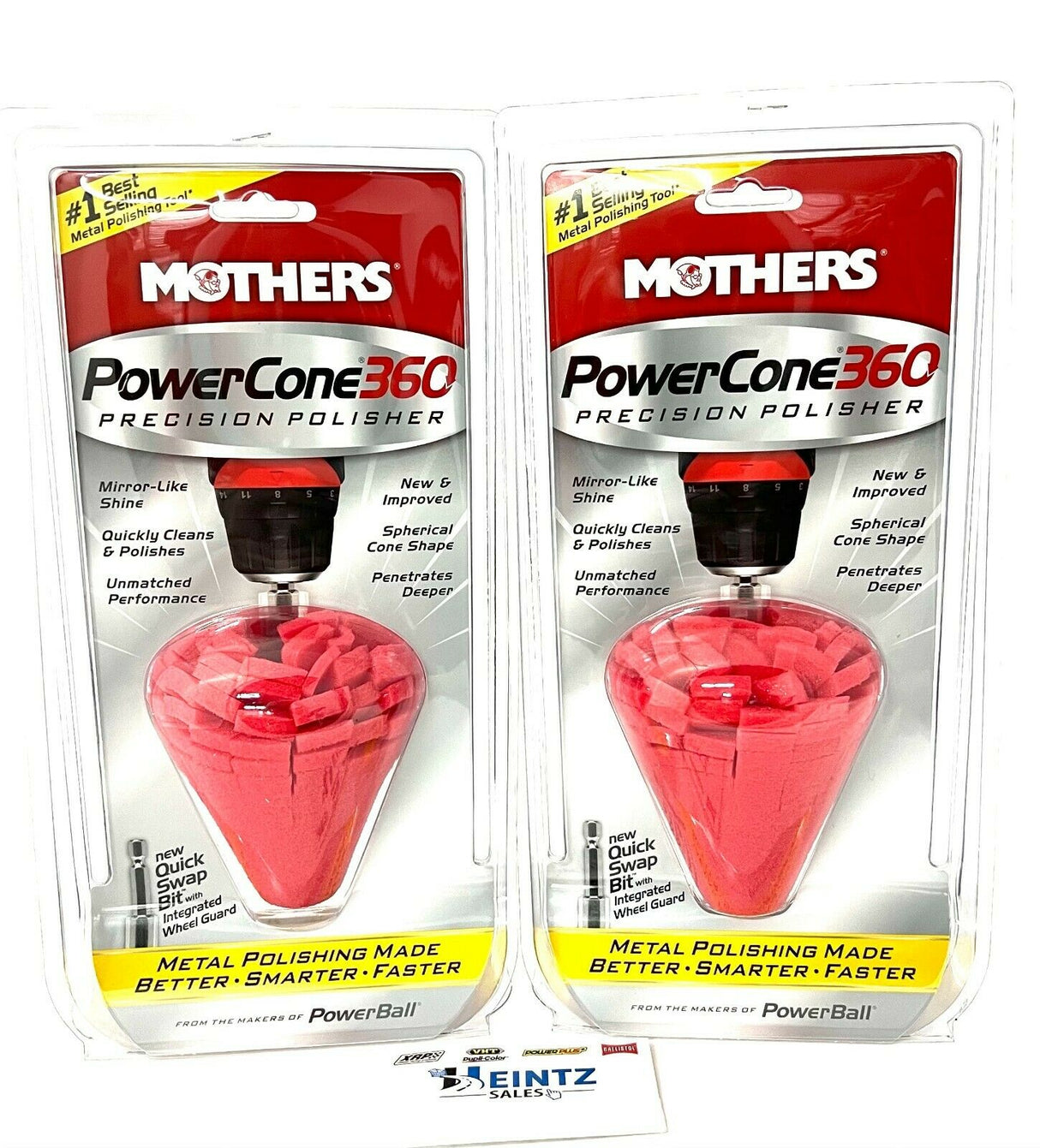MOTHERS 05146 Powercone 360 2 PACK - Quick Swap Bit - Wheel Guard - Polishing Tool and Quick Swap Bit - Wheel Guard
