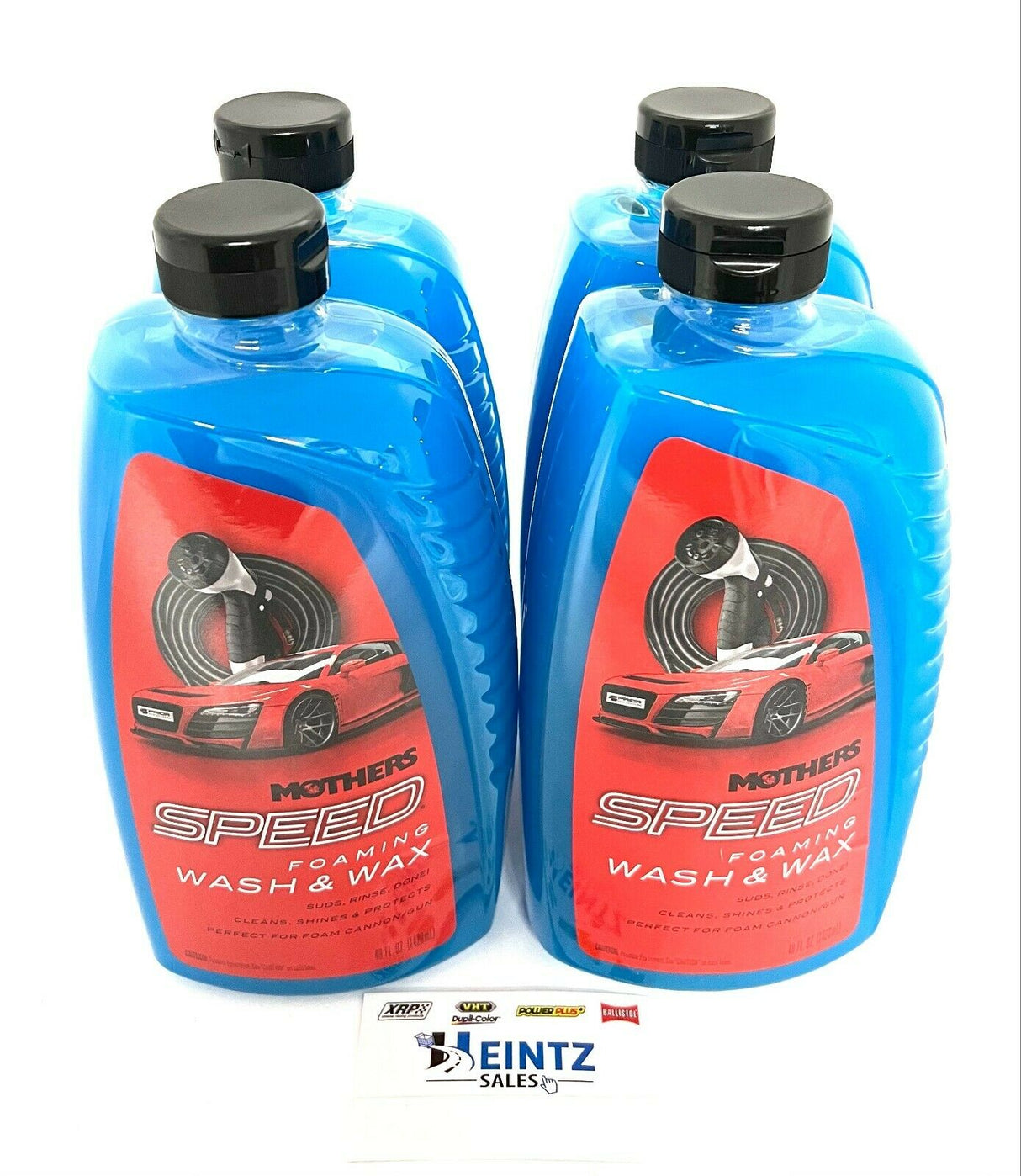 MOTHERS 15648 - Speed Foaming Wash & Wax 4 PACK - Cleans, Shines & Protects - 48 fl. oz.