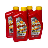 Schaeffer's 011030-012S - 4 Pack Micron Moly SAE 30 Extra Zinc Racing Oil - 1 qt. ea.