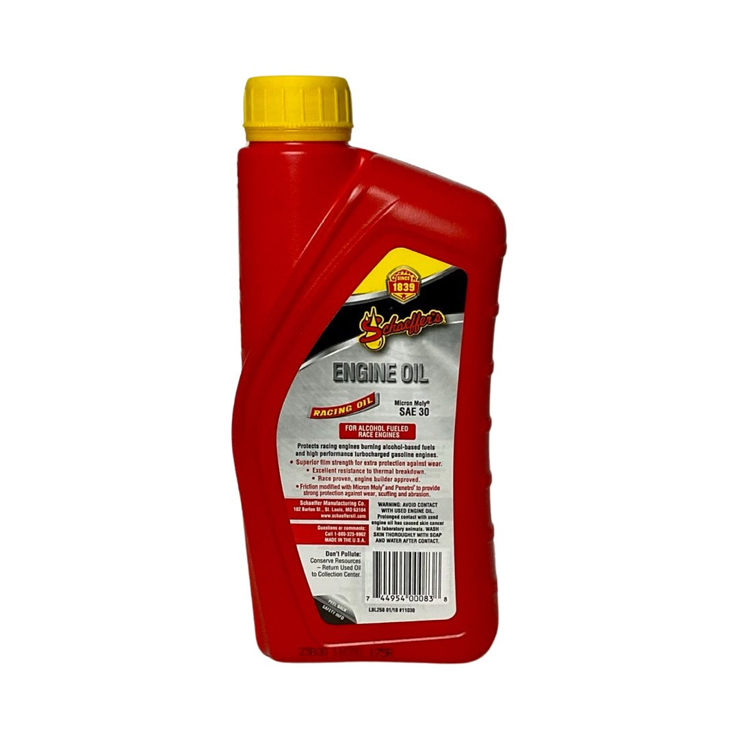 Schaeffer's 011030-012S Micron Moly SAE 30 Extra Zinc Racing Oil - 1 qt.