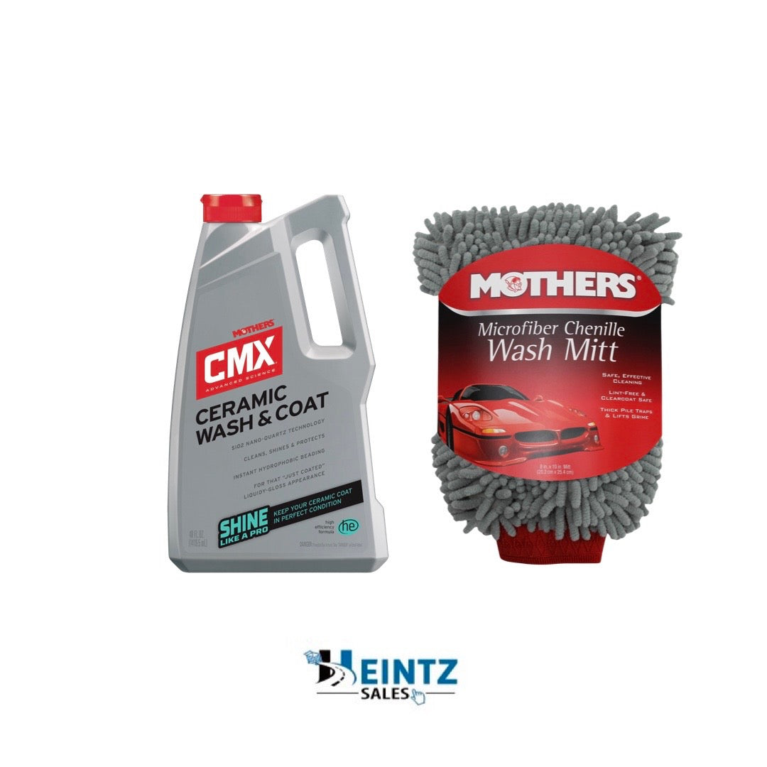 Mother's 01548/156400 CMX Ceramic Wash 48 oz. and Mother's Microfiber Chenille Wash Mitt