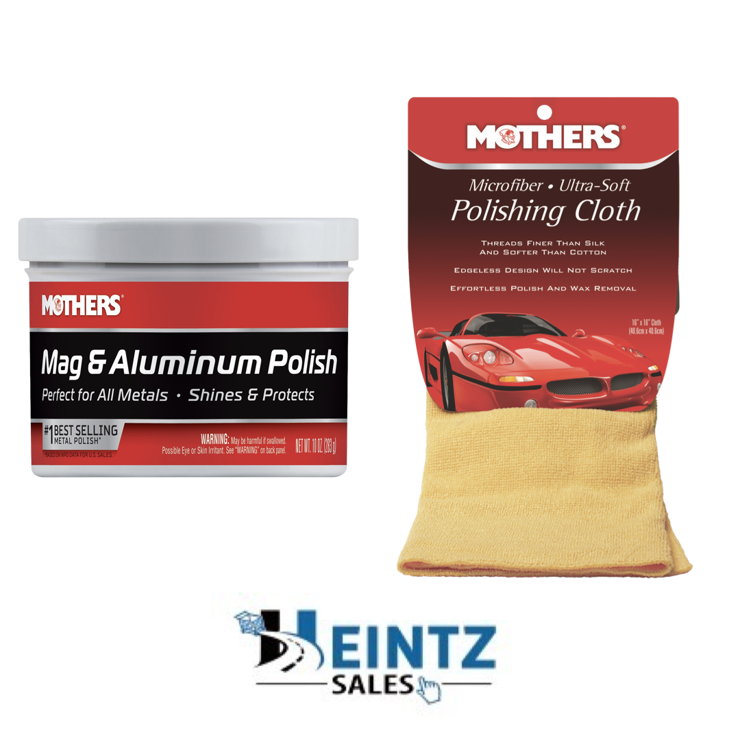 MOTHERS 05101/155200 Mag & Aluminum Polish -Shines & Protects W/ Polishing Cloth