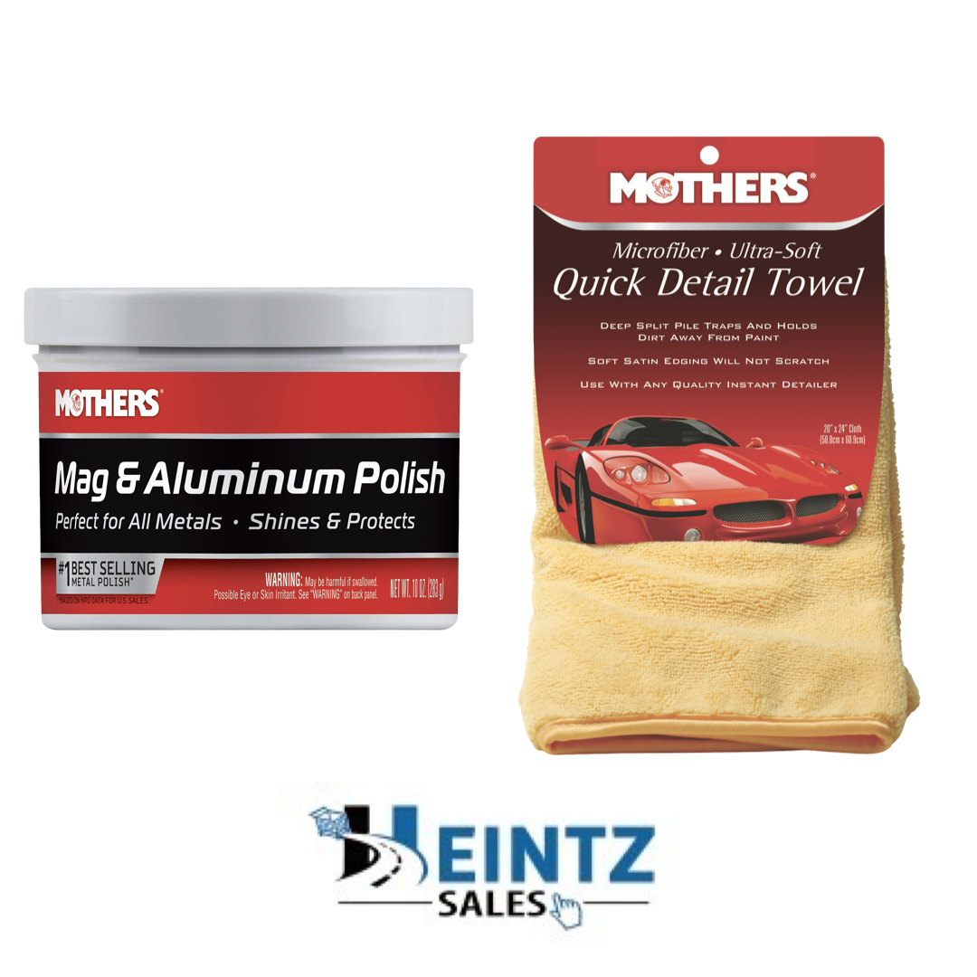 MOTHERS 05101/155600 Mag & Aluminum Polish-Shines &Protects W/Quick Detail Towel