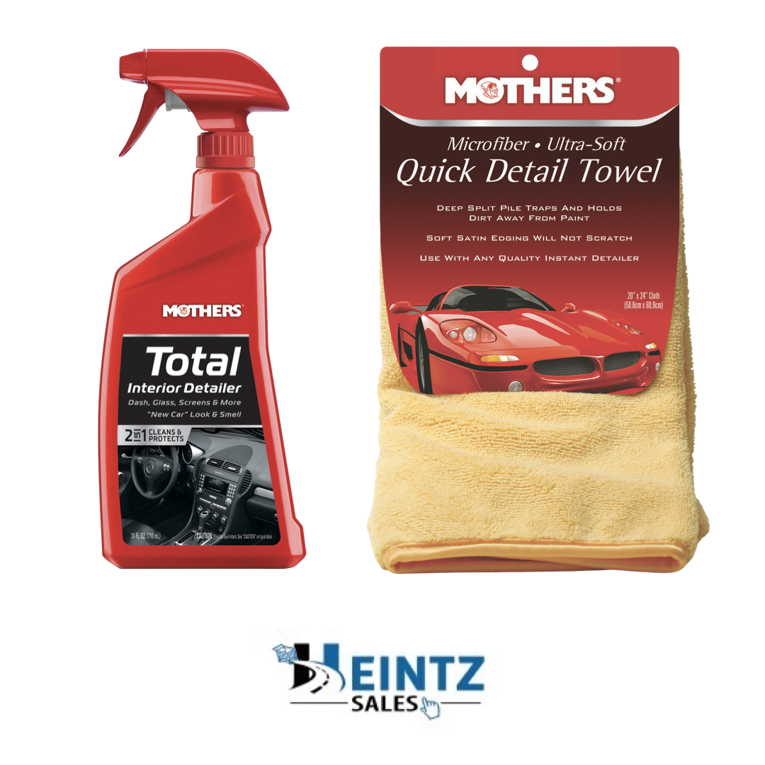 Mothers 05434 + 155600 Total Interior Detailer W/ Ultra-Soft Quick Detail Towel
