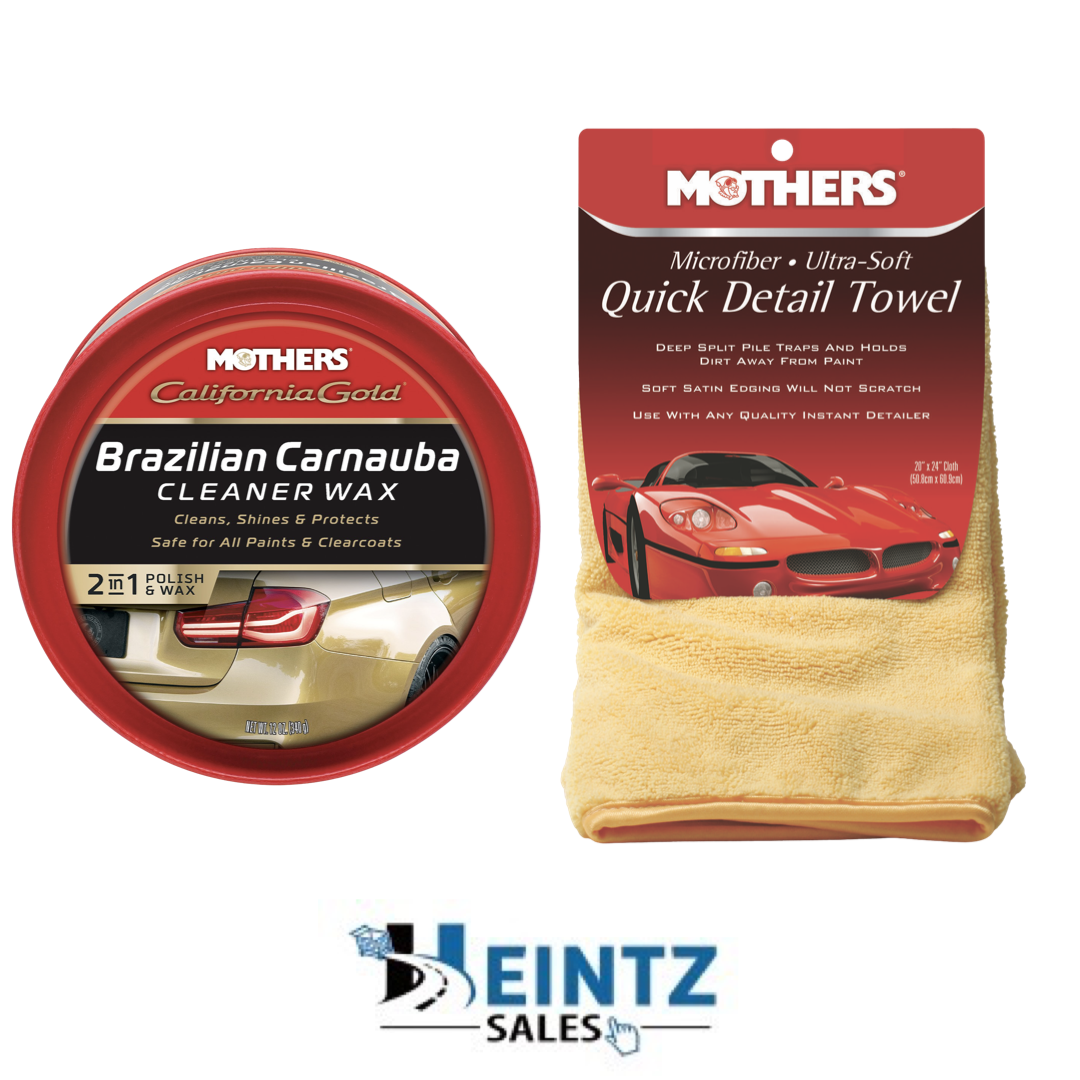 MOTHERS 05500+155600 Brazilian Carnauba Cleaner Wax W/ Quick Detail Towel