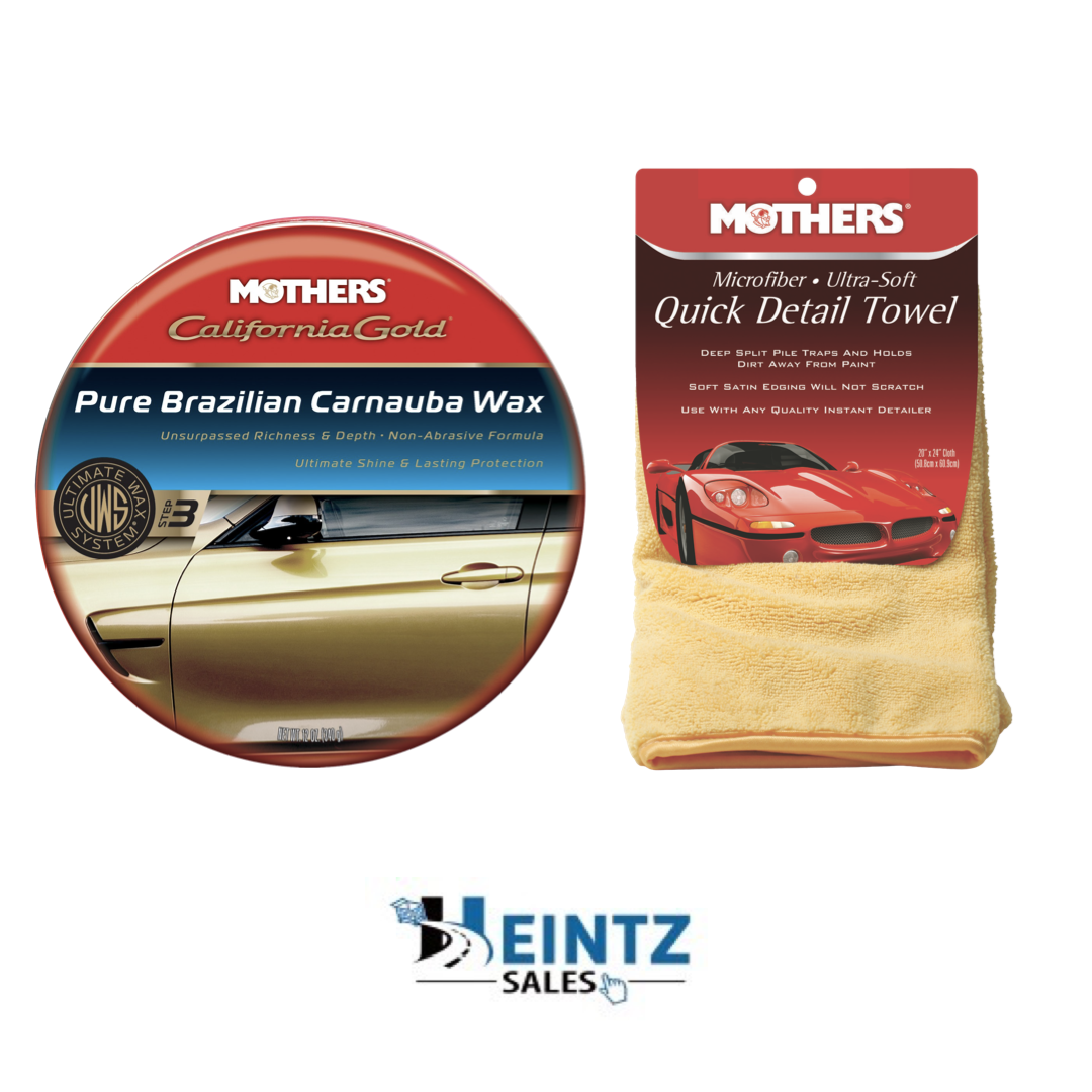 MOTHERS 05550+ 155600 California Gold Carnauba Wax W/ Microfiber Detail Towel