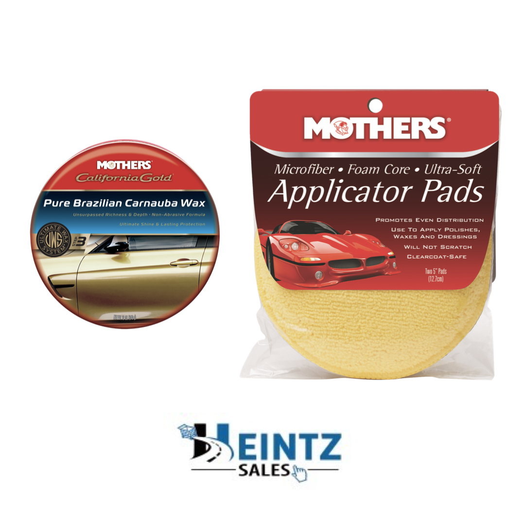 MOTHERS 05550+ 156500 California Gold Carnauba Wax W/ Microfiber Applicator Pads