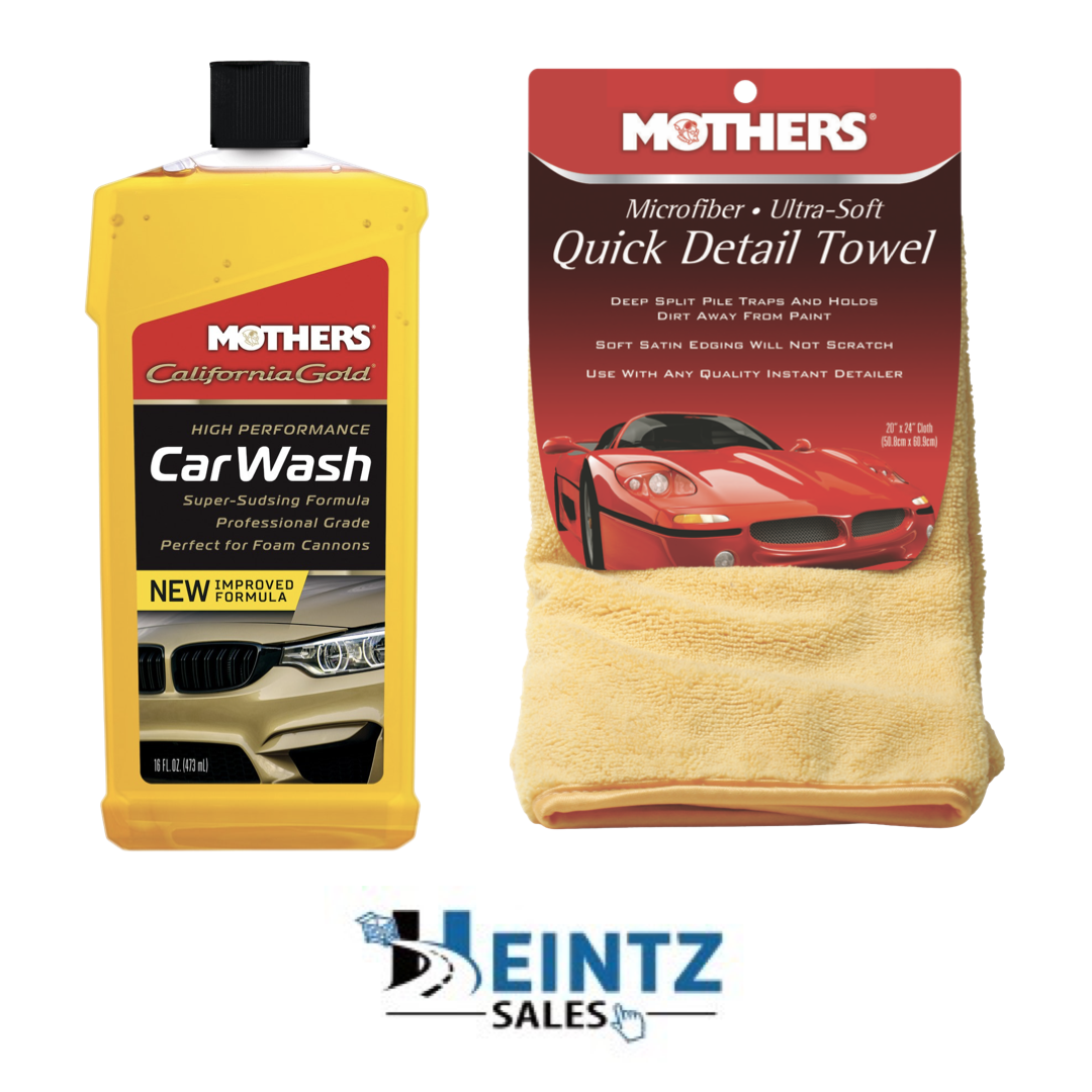 MOTHERS 05600+155600 California Gold Car Wash W/ Microfiber Quick Detail Towel
