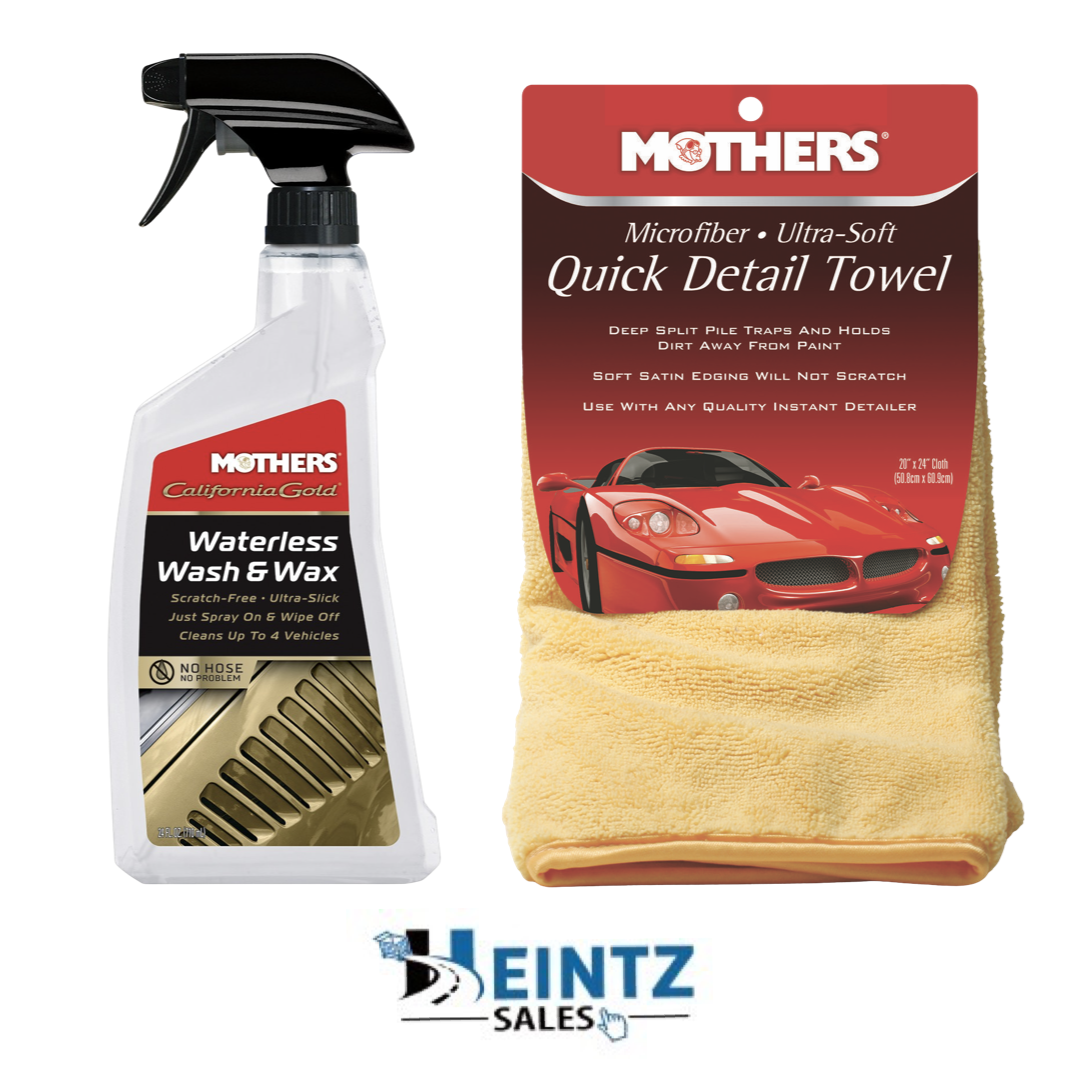 MOTHERS 05644 + 155600 California Gold Waterless Wash & Wax W/ Detailing Towel