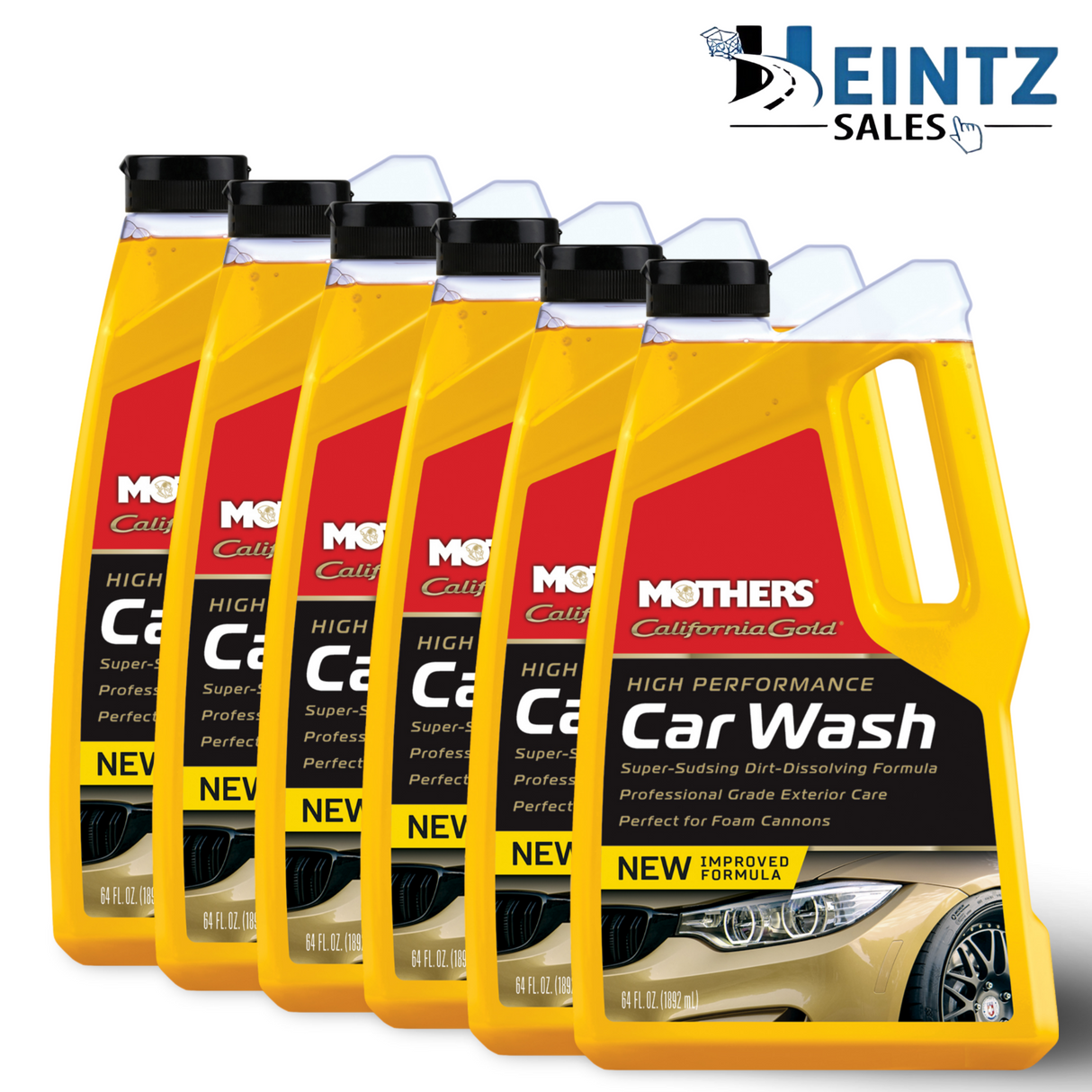 MOTHERS 05664 California Gold Car Wash 6 PACK -Resists water spots -pH balanced- 64 oz.
