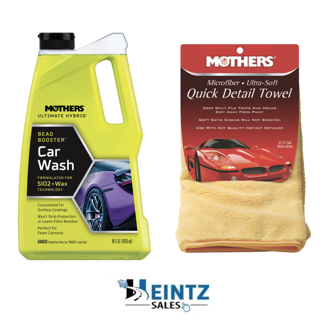 Mothers 05668+155600 Ultimate Hybrid Bead Booster Car Wash W/ Quick Detail Towel