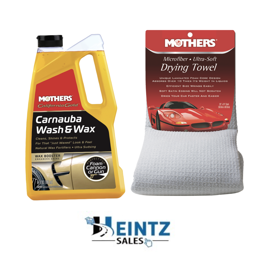 MOTHERS 05674+155300 Carnauba Wash & Wax W/Polishing Cloth & Drying Towel (Copy)