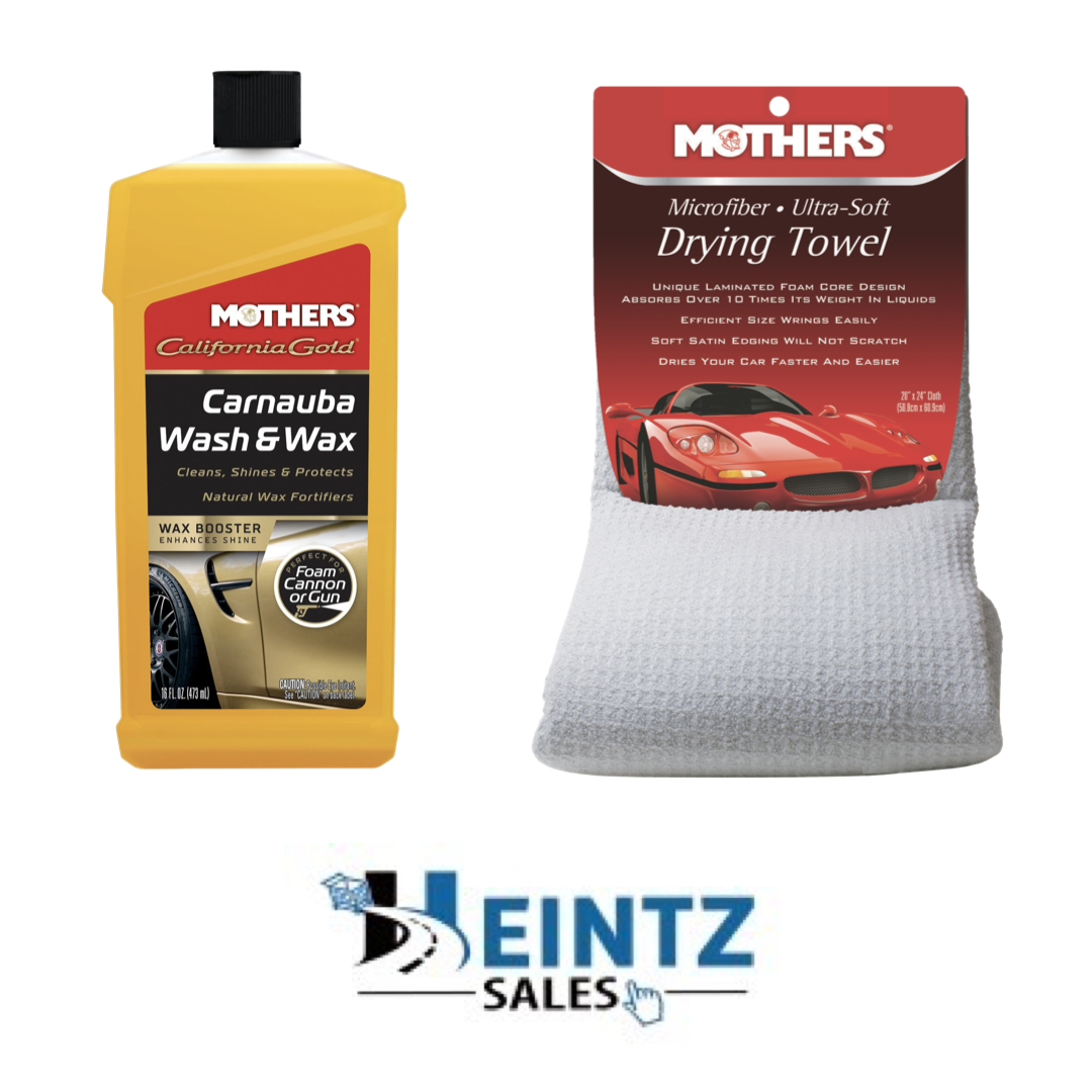 MOTHERS 05676 + 155300 California Gold Carnauba Wash & Wax 16oz /W Drying Towel