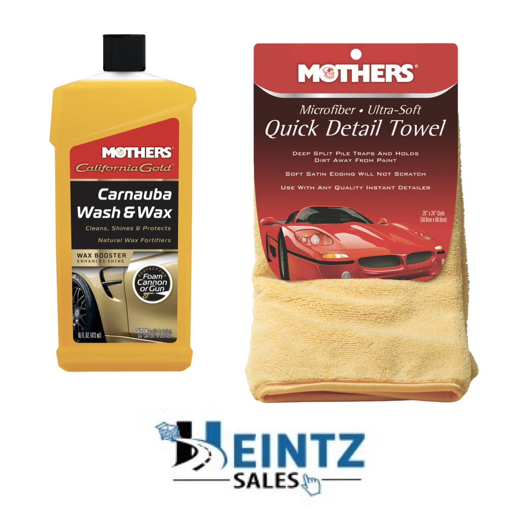 MOTHERS 05676+155600 California Gold Carnauba Wash&Wax 16oz/W Quick Detail Towel