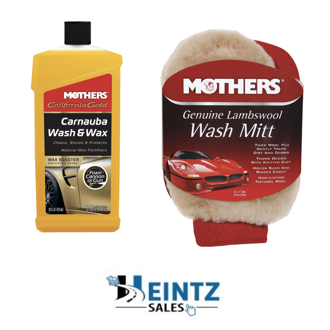 MOTHERS 05676+156300 California Gold Carnauba Wash&Wax 16oz +LambsWool Wash Mitt