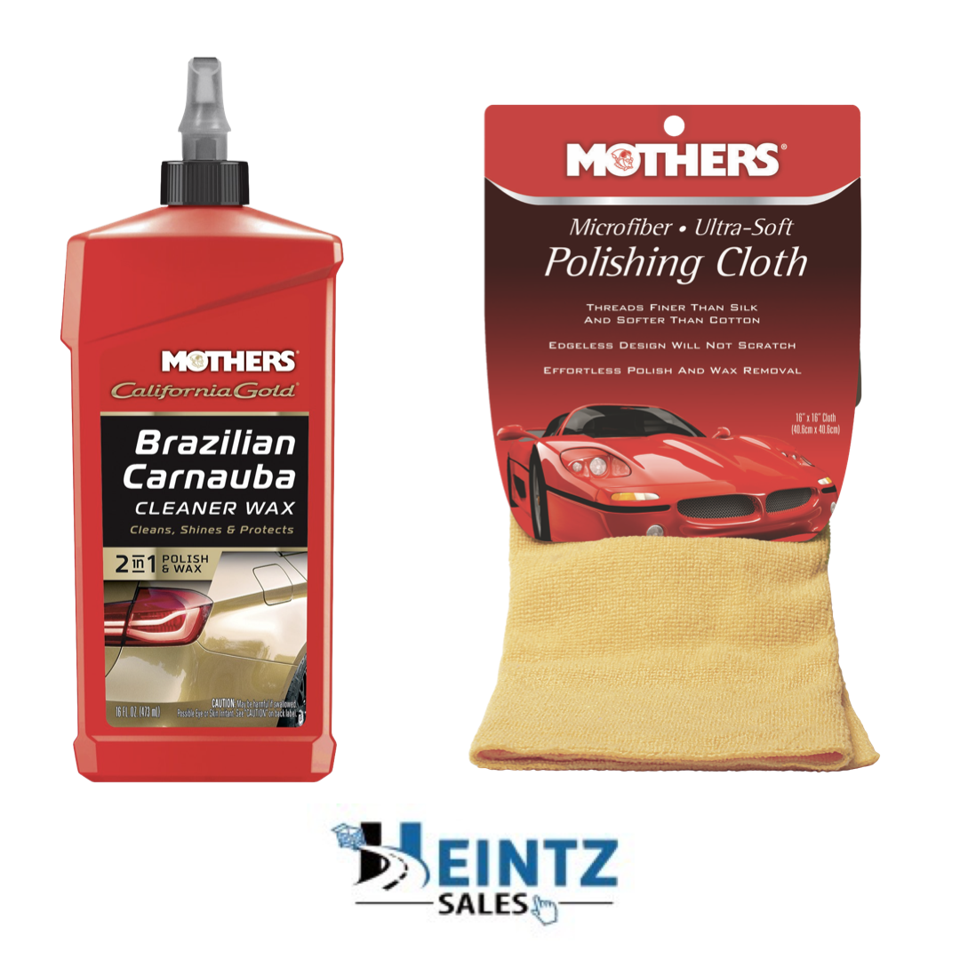 MOTHERS 05701+155200 Brazilian Carnauba Cleaner Wax/W Ultra-Soft Polishing Cloth