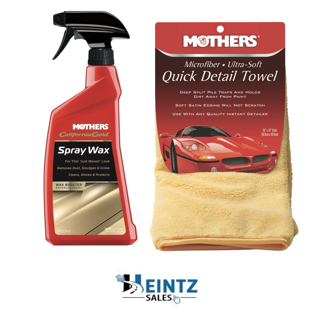 MOTHERS 05724 + 155600 California Gold Spray Wax 24oz /W Quick Detail Towel