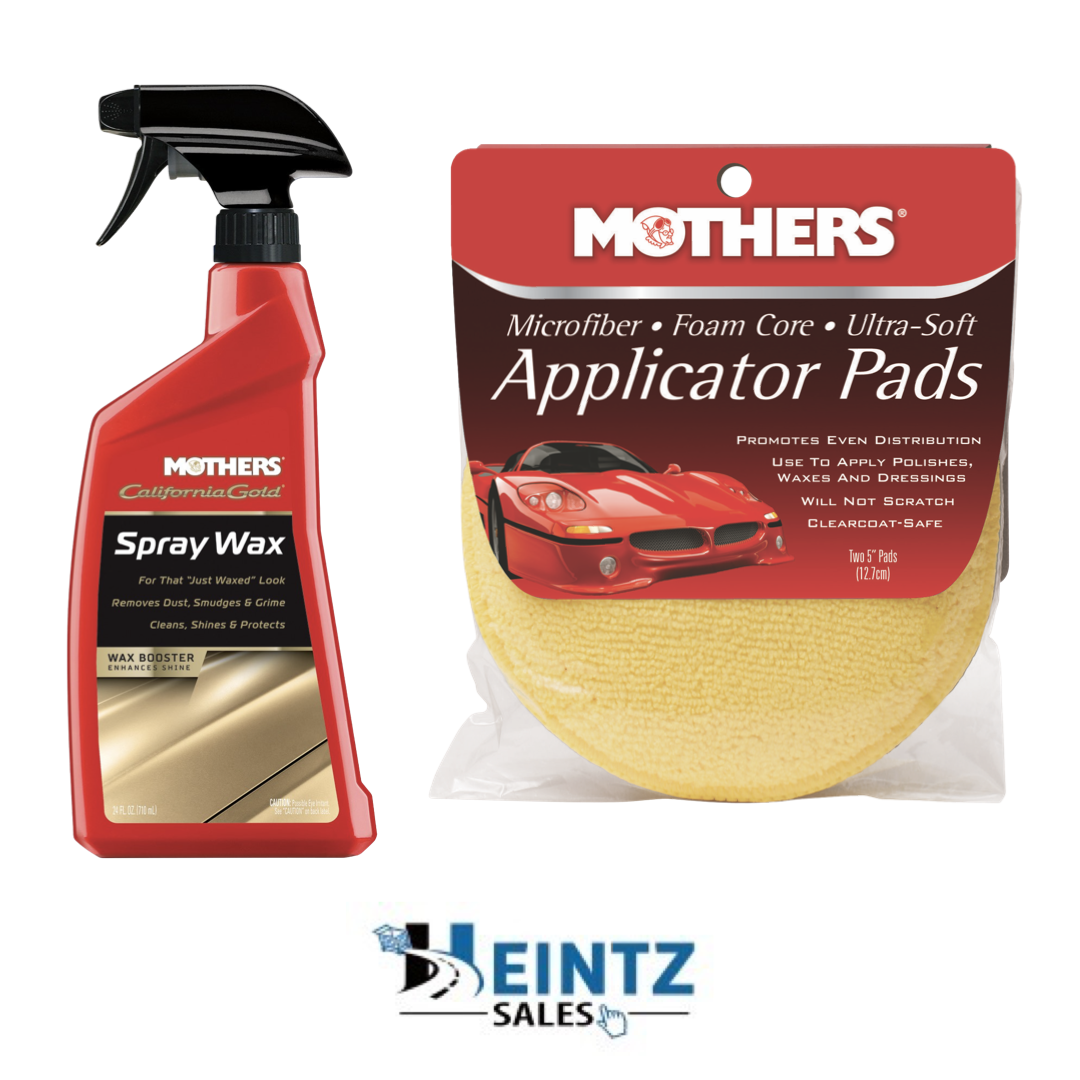 MOTHERS 05724 + 156500 California Gold Spray Wax 24oz /W Applicator Pads