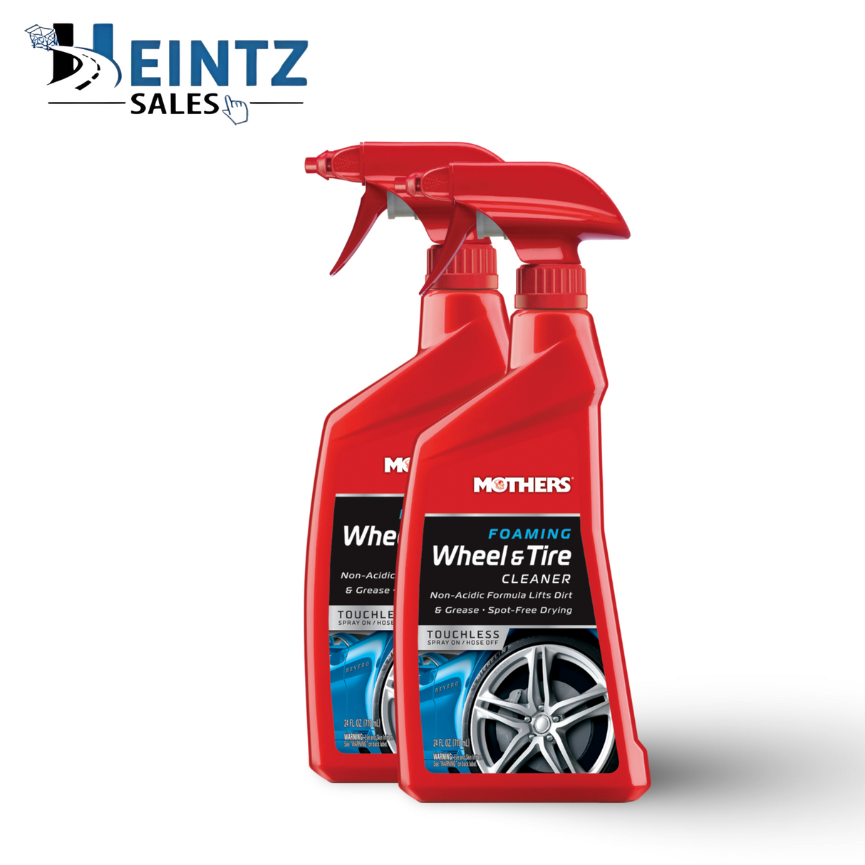 MOTHERS 05924 Foaming Wheel & Tire Cleaner 2 PACK - Non-Acidic - Spot Free - 24 oz.