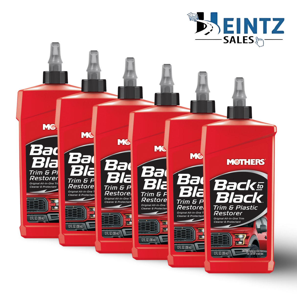MOTHERS 06112 Back to Black Trim and Plastic Restorer 6 PACK- Rubber & Vinyl - 12 oz.