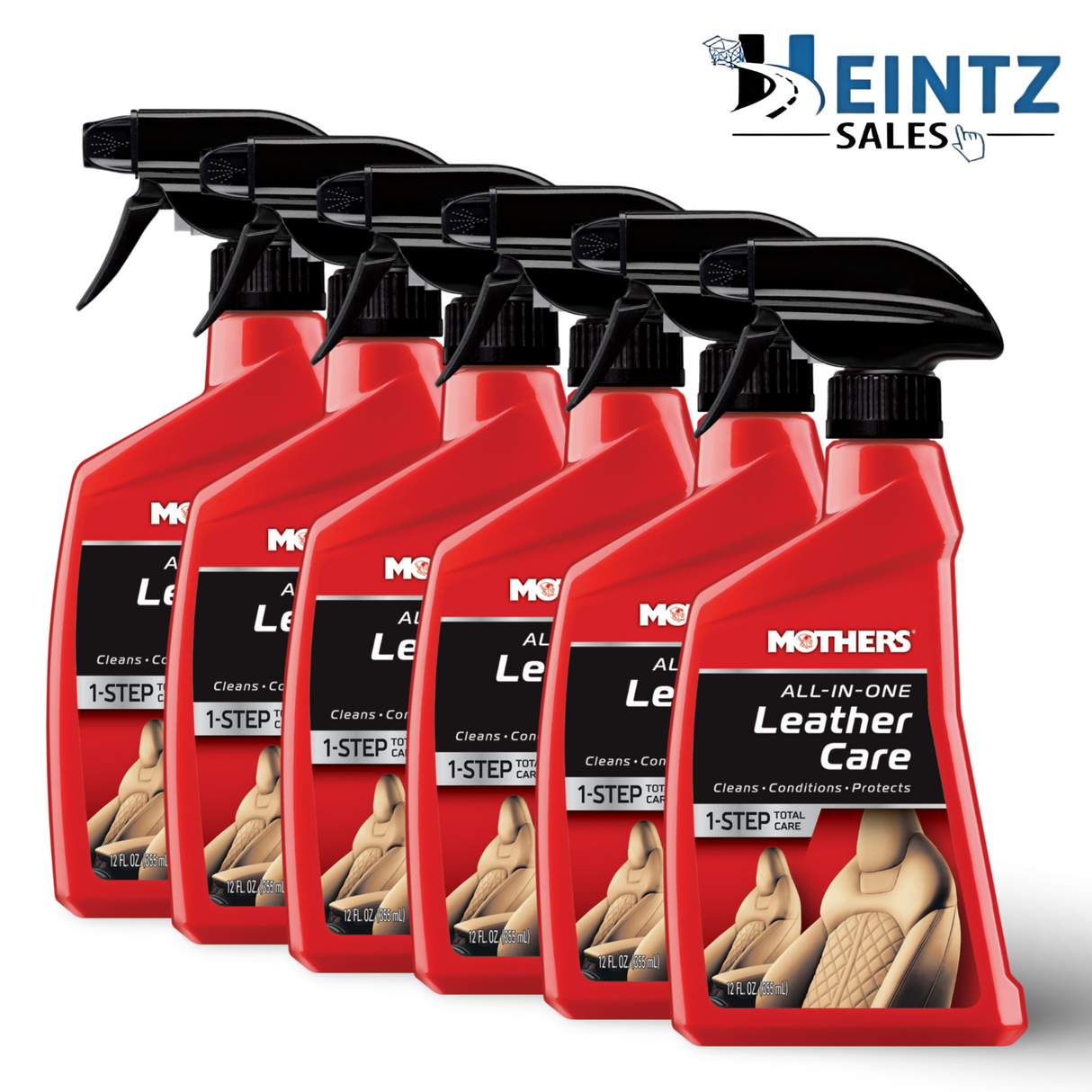 MOTHERS 06512 All-In-One Leather Care 6 PACK - Condition & Protect - Lift Dirt -12 oz.