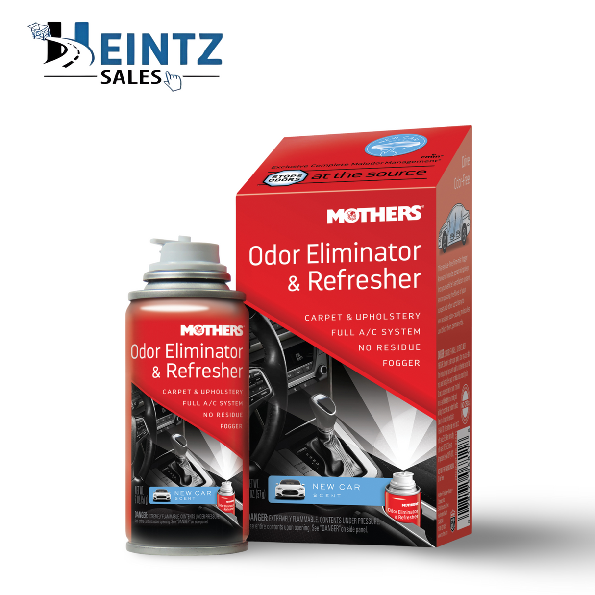 MOTHERS 06811 Odor Eliminator & Refresher - New Car Scent - Fogger - 2 oz.