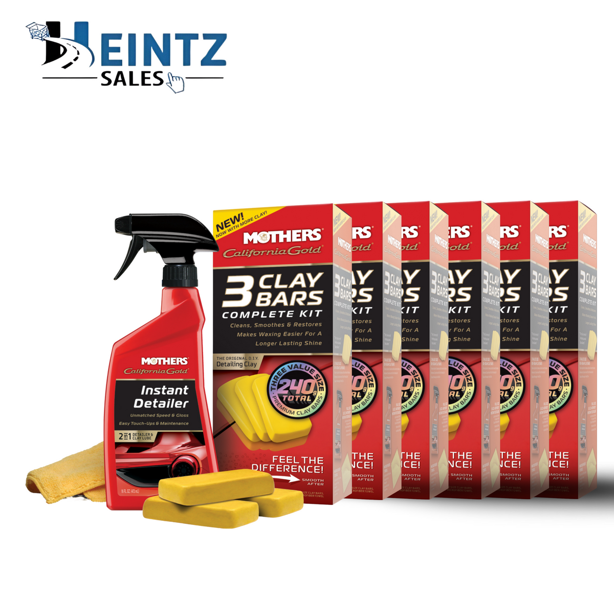 MOTHERS 07240 California Gold Clay Kit 6 PACK - Smoothes