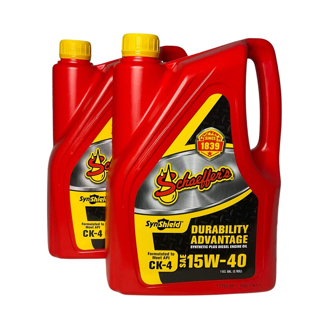 Schaeffer's 0700-006 - 2 Pack SynShield Durability Advantage 15W-40 Diesel Engine Oil - 1 gal. ea.