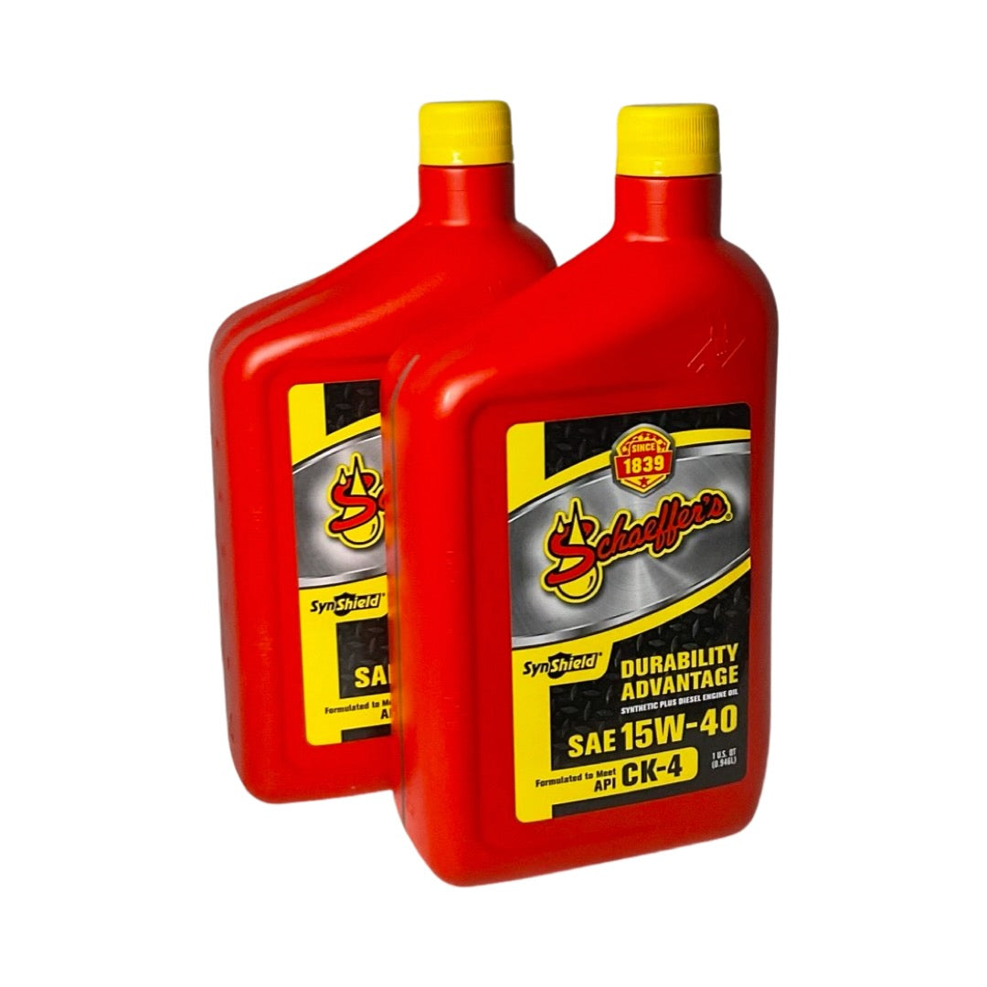 Schaeffer's 0700-012 - 2 Pack SynShield Durability Advantage 15W-40 Diesel Engine Oil - 1 qt. ea.