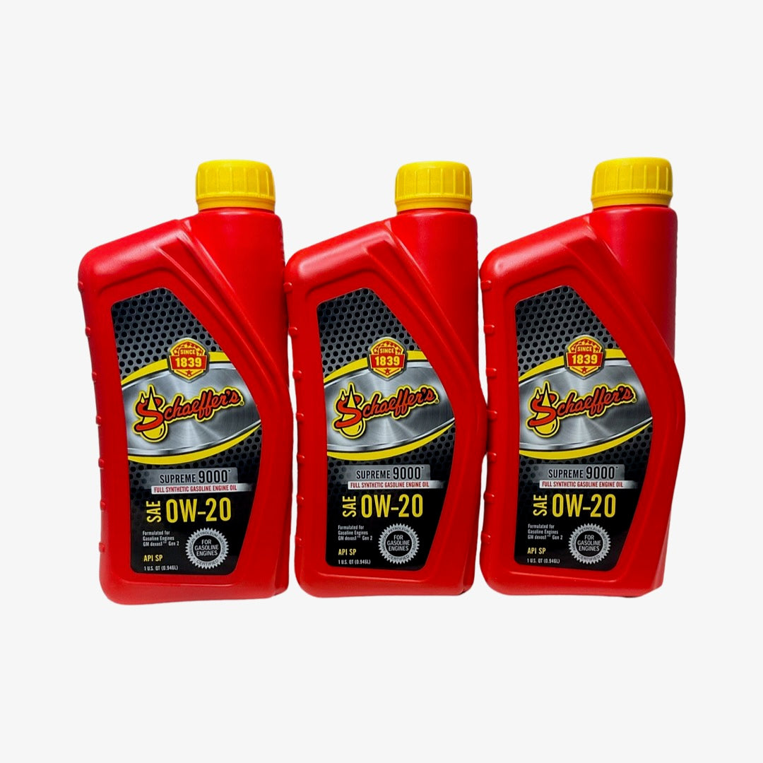 Schaeffer's 9005 - 3 Pack Supreme 9000™ Full Synthetic Engine Oil 0W-20 - 1 qt. ea.