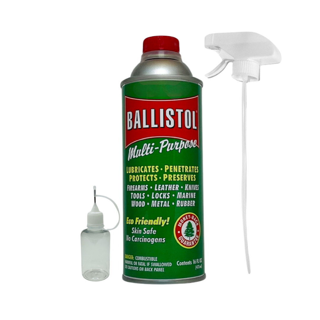 Ballistol 16oz can w/ Spray Trigger & Drip Bottle - Multi-Purpose Lubricant Gun Cleaner