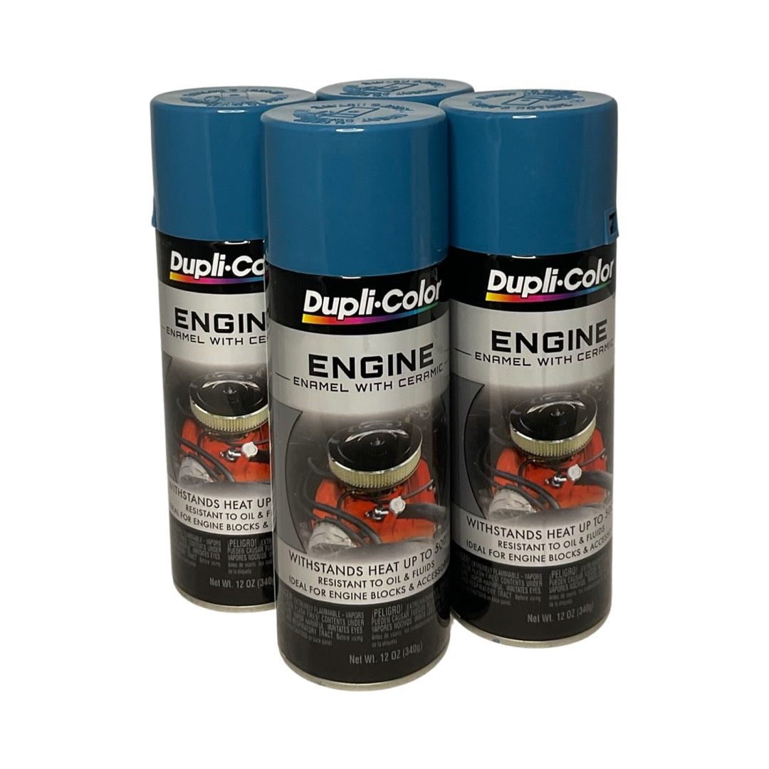 Duplicolor DE1608 - 4 Pack GM Blue Engine Enamel Paint With Ceramic - 12 oz. ea.