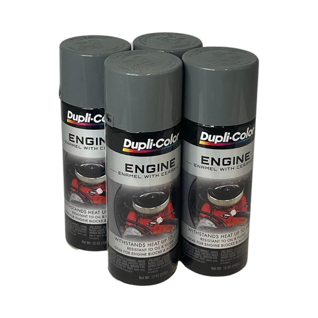 Duplicolor DE1611 - 4 Pack New Ford Gray Engine Enamel Paint with Ceramic - 12 oz. ea.