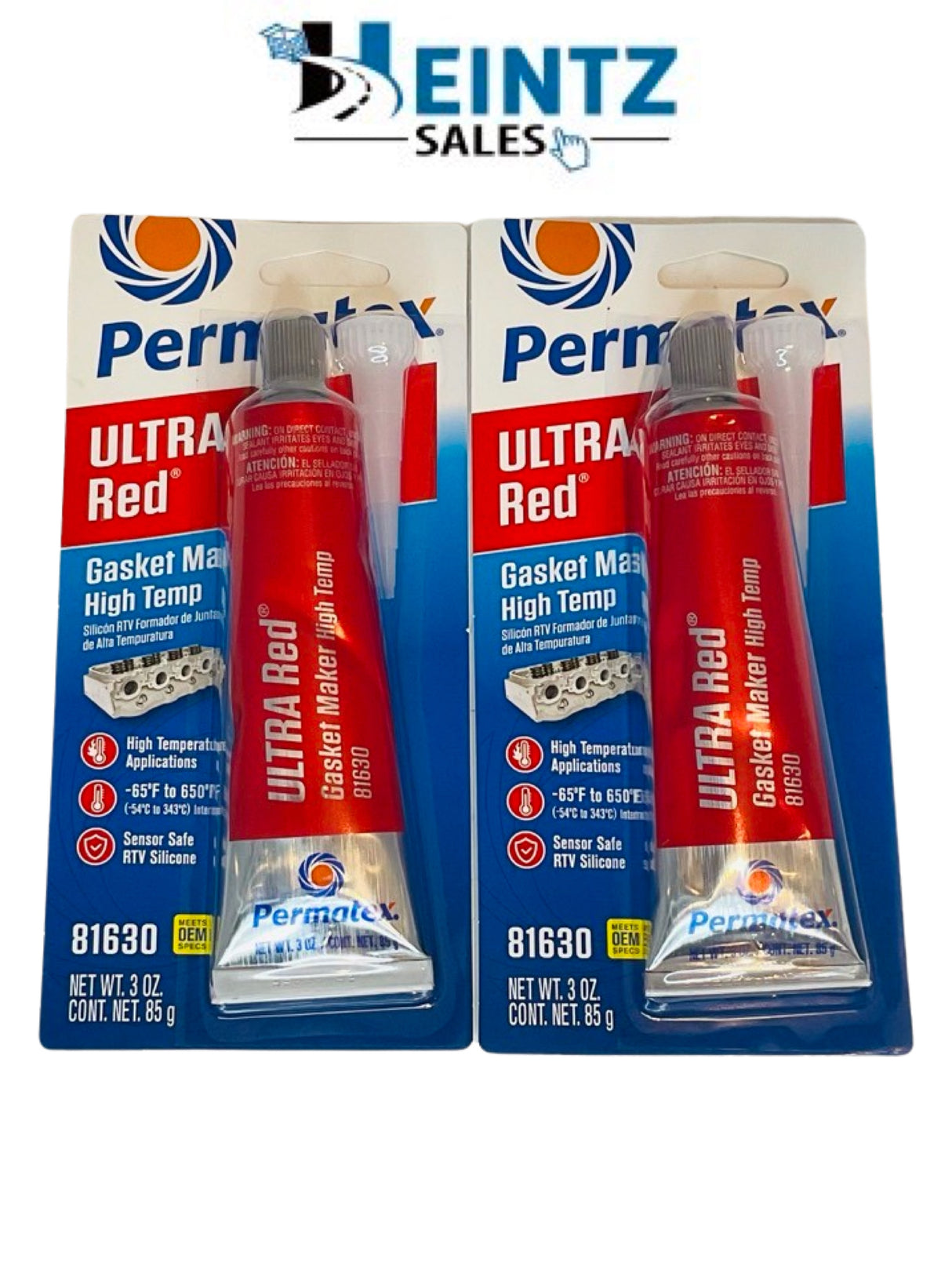 Permatex 81630 High-Temp Red RTV Silicone Gasket Maker 3oz/85g-GET ONE –  Heintz Sales