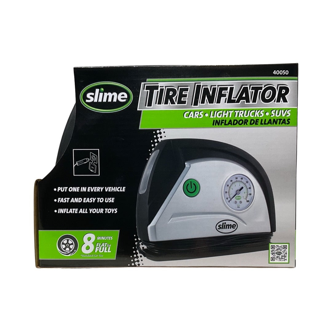 SLIME 40050 12V Tire Inflator Portable Air Compressor w/ LED light