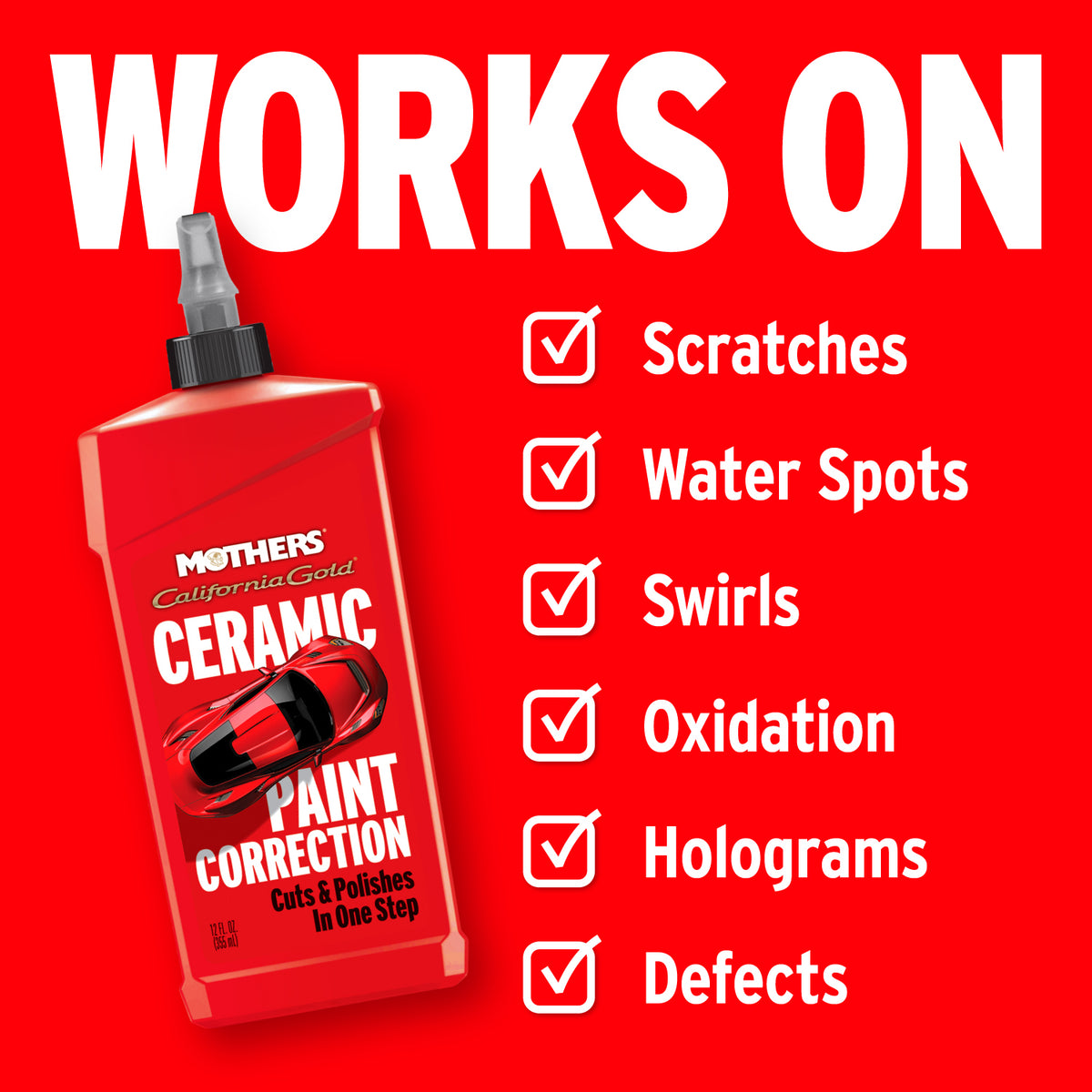 Mothers 01712 - California Gold Ceramic Paint Correction, 12 oz. - 6 Pack