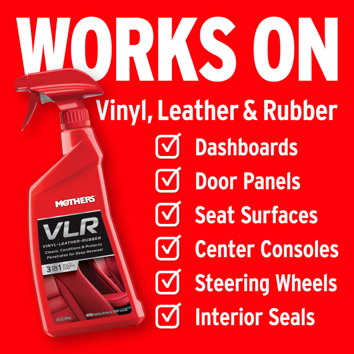 Mothers 05324/06524 Bundle - Rubber, Vinyl, Leather & Plastic Protectant