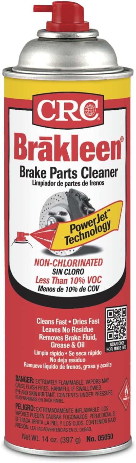 CRC Brakleen 05050 Non-Chlorinated Brake Parts Cleaner/Degreaser 14 oz (2 PACK)