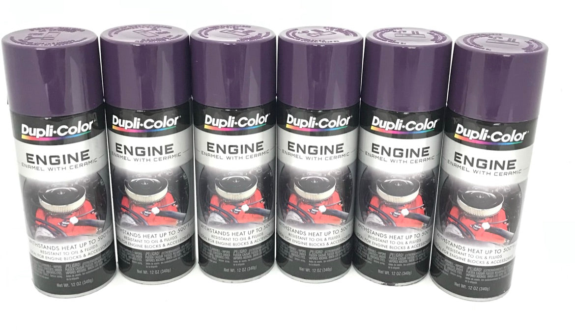 Duplicolor DE1640-6pack Engine Enamel with Ceramic Plum Purple color - 12 oz Aerosol Can