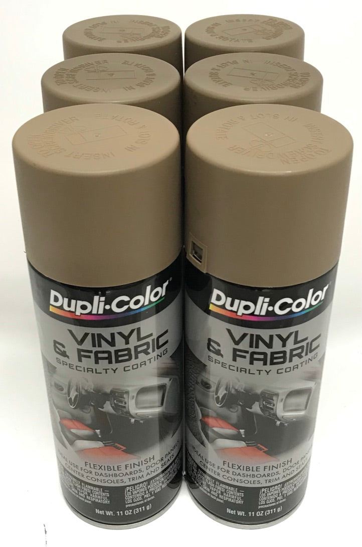 Duplicolor HVP113 - 6 Pack Vinyl & Fabric Spray Paint Medium Beige - 11 oz.